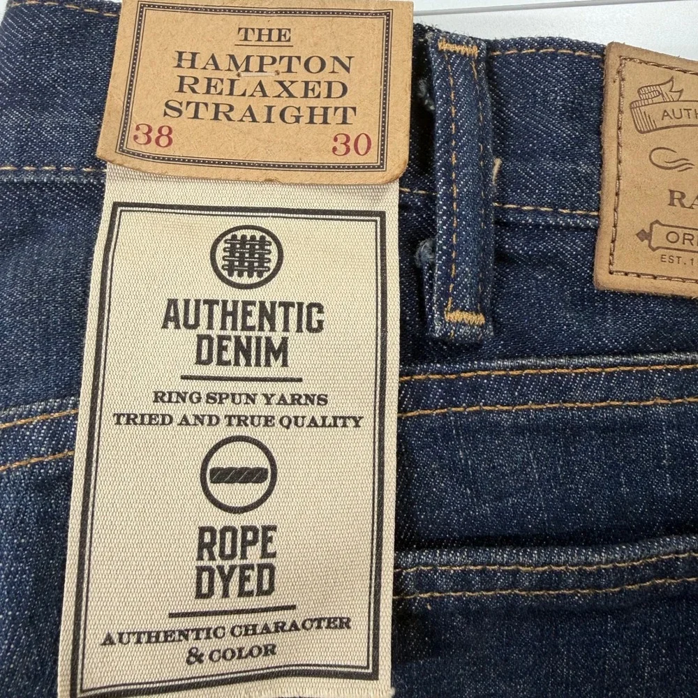 Polo Ralph Lauren Hampton Relaxed Straight Jeans Mens 38x30 Dark Wash Denim NEW